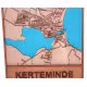 3D Bykort i træ Kerteminde,Træ bykort plakat 30*40 RZ-311