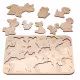 Children's puzzles and coloring made of wood, animal puzzles 25*18 RZ-447