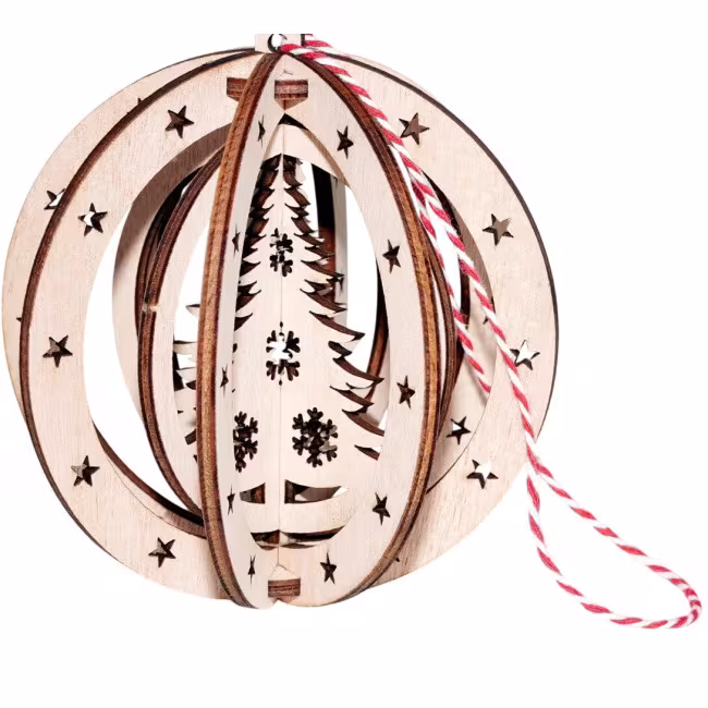 Christmas ball, Christmas hanging, Christmas tree decorations made of wood RZ-398