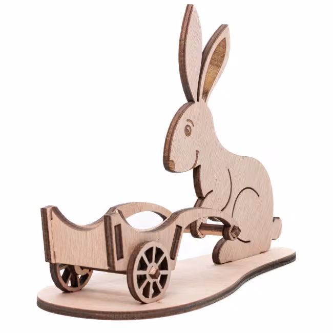 Osterhase, Holzfigur des Osterhasen, Holzdekoration, Holzkunst RZ-126