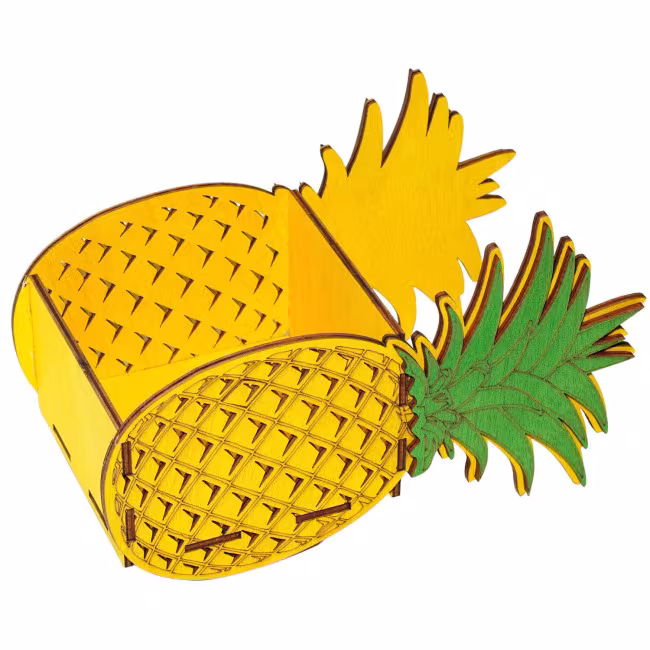 Gave Blomsterkurv, Gavekurv uden indhold, Blomsterkurv i træ Ananas RZ-143