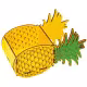 Gave Blomsterkurv, Gavekurv uden indhold, Blomsterkurv i træ Ananas RZ-143