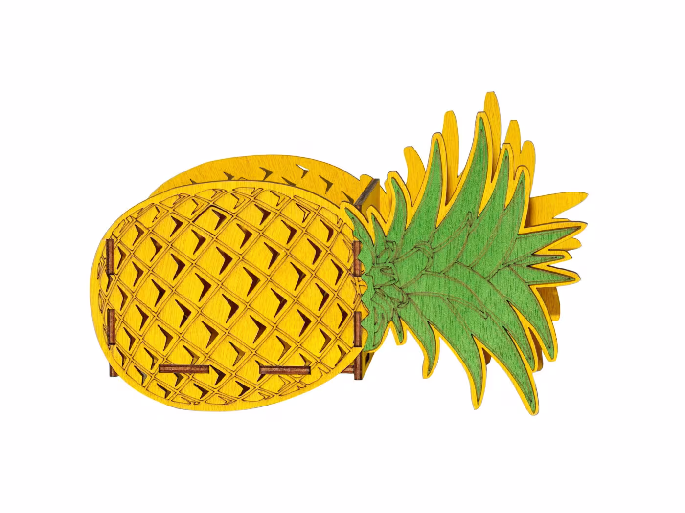 Gave Blomsterkurv, Gavekurv uden indhold, Blomsterkurv i træ Ananas RZ-143