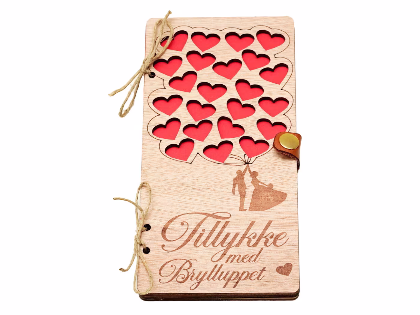 Lykønskningskort Tillykke med brylluppet, Pengekort i træ RZ-298