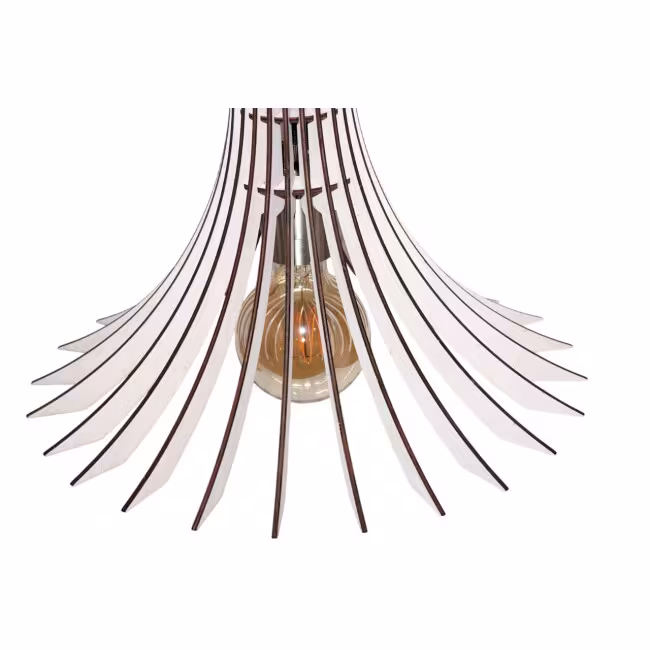Pendel, burlampe lavet af træ, Trælampe Baidur RZ-395