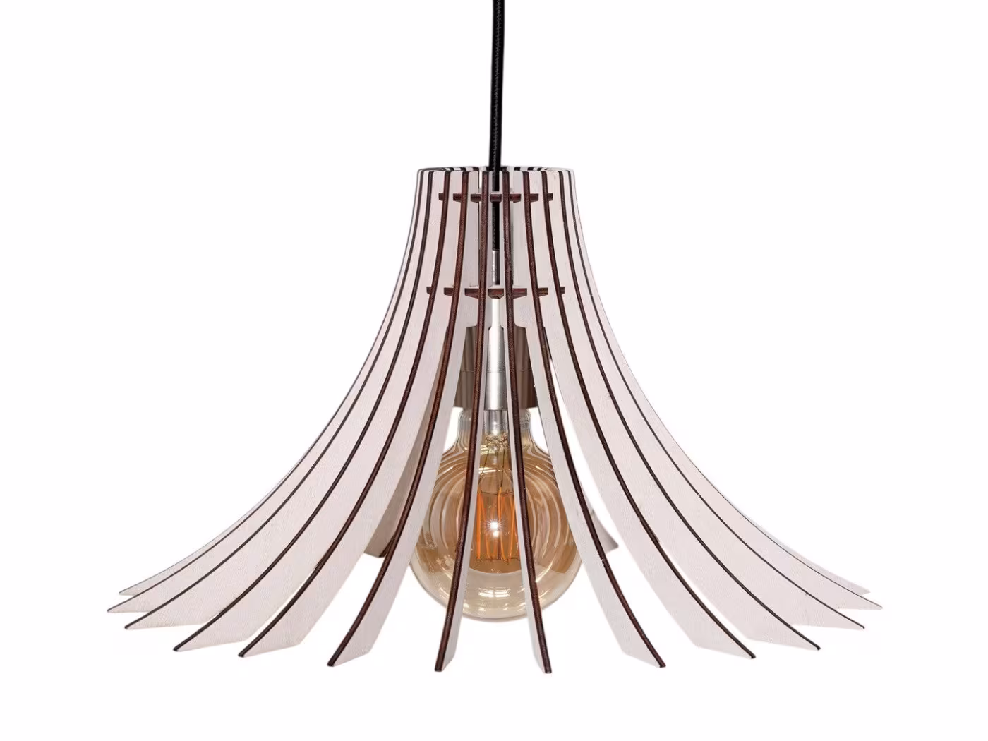 Pendel, burlampe lavet af træ, Trælampe Baidur RZ-395