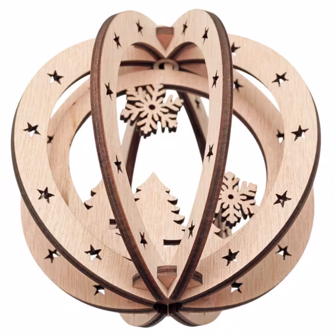 Schneeflocken, Weihnachtsdekoration aus Holz A RZ-377