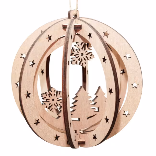Schneeflocken, Weihnachtsdekoration aus Holz A RZ-377