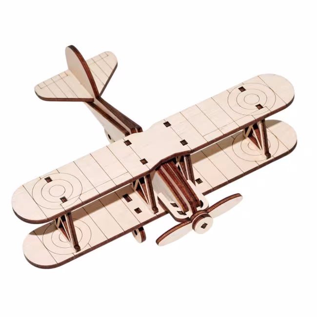 Træfly model - kreative hjemme borddekorationer, kreative håndværk, retro-stil træfly 18*20*8 cm RZ-423