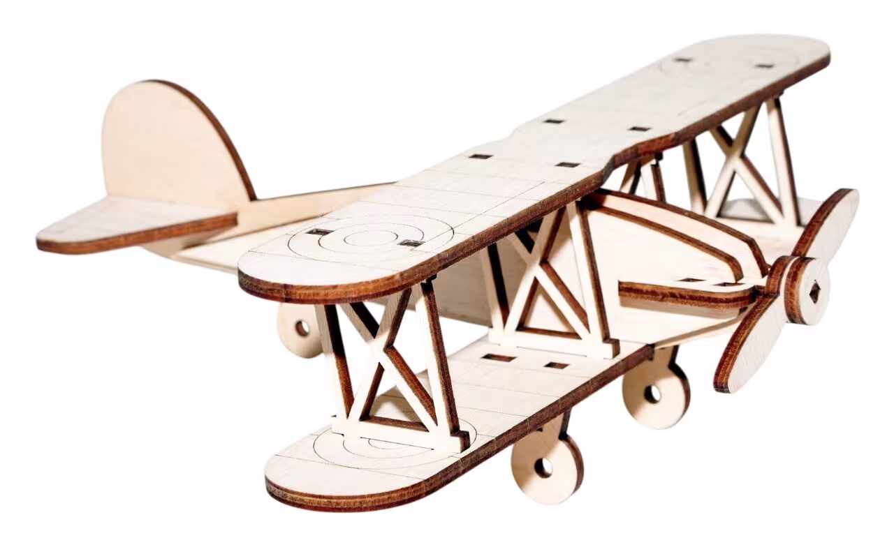 Træfly model - kreative hjemme borddekorationer, kreative håndværk, retro-stil træfly 18*20*8 cm RZ-423