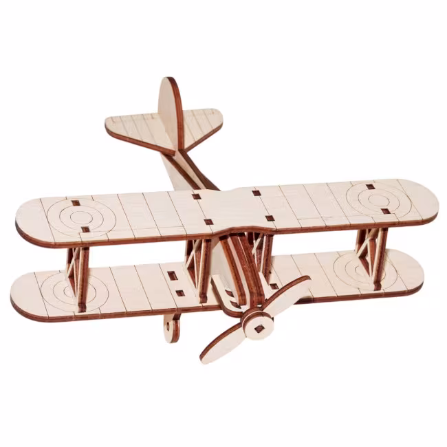 Træfly model - kreative hjemme borddekorationer, kreative håndværk, retro-stil træfly 18*20*8 cm RZ-423
