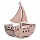 Holzboot mit Gravur, Holzdekoration, Holzkunst, Holzschiff RZ-125