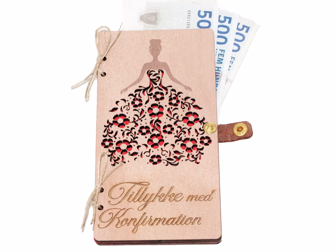 Lykønskningskort i træ, Pengegave Ideer, kontantkuvert RZ-295