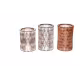 Wooden pen holder – Round with carved patterns