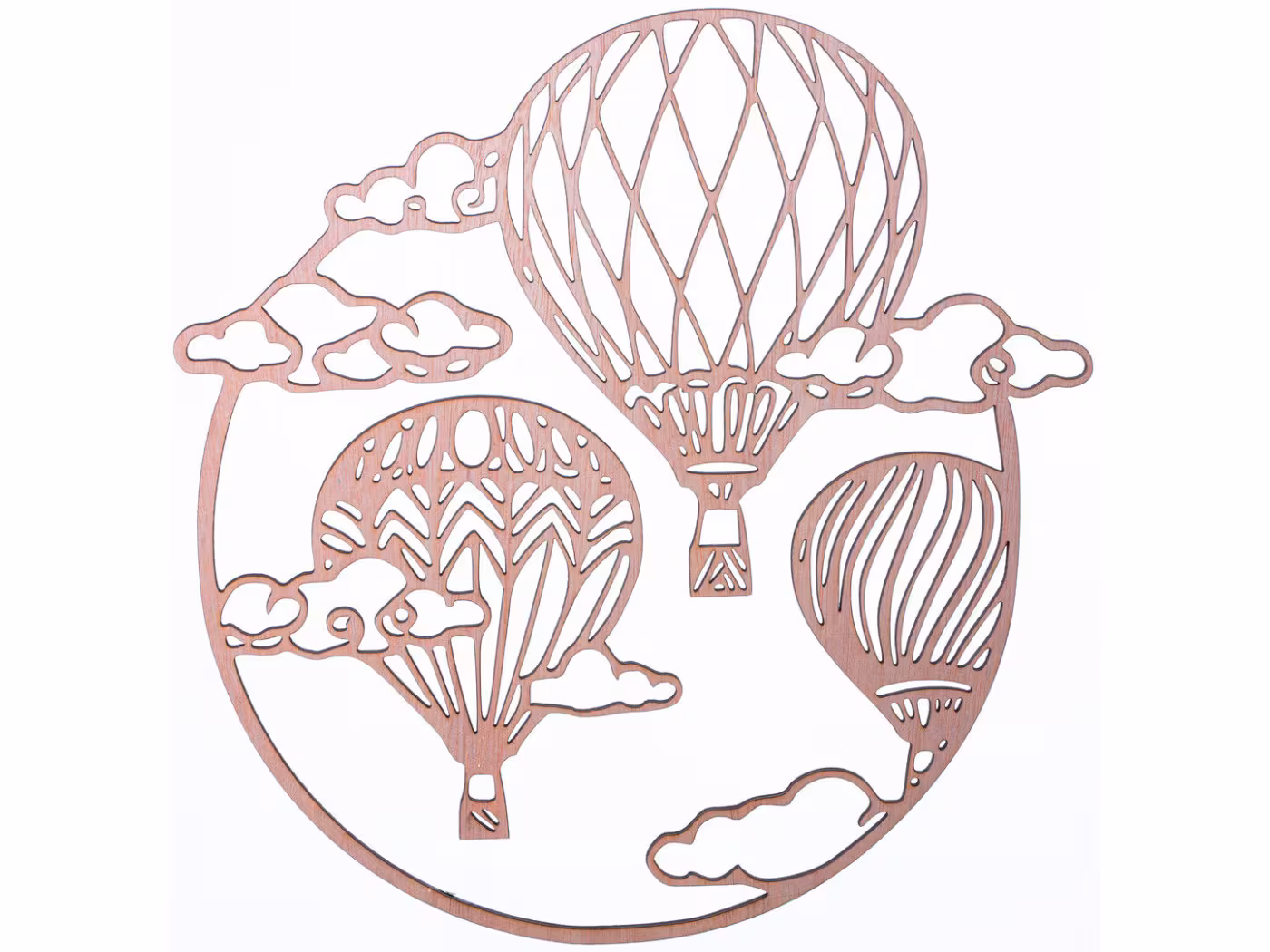 Træ vægdekoration, Trækunst, træ pynt til væg, trædekorationer Ballon RZ-148