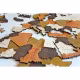 World map in wood, 3D World map in wood, Wooden map on the wall RZ-256