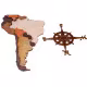 World map in wood, 3D World map in wood, Wooden map on the wall RZ-256