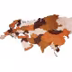 World map in wood, 3D World map in wood, Wooden map on the wall RZ-256