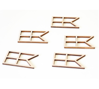 Denmark's flag in wood, 5 pcs