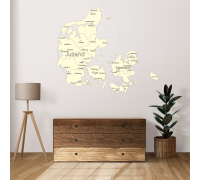 Denmark map made of wood 1*0.85 m