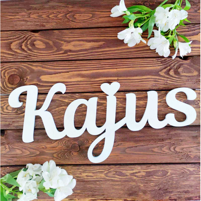 Nameplate, Inscription to order, Large name carved in wood
