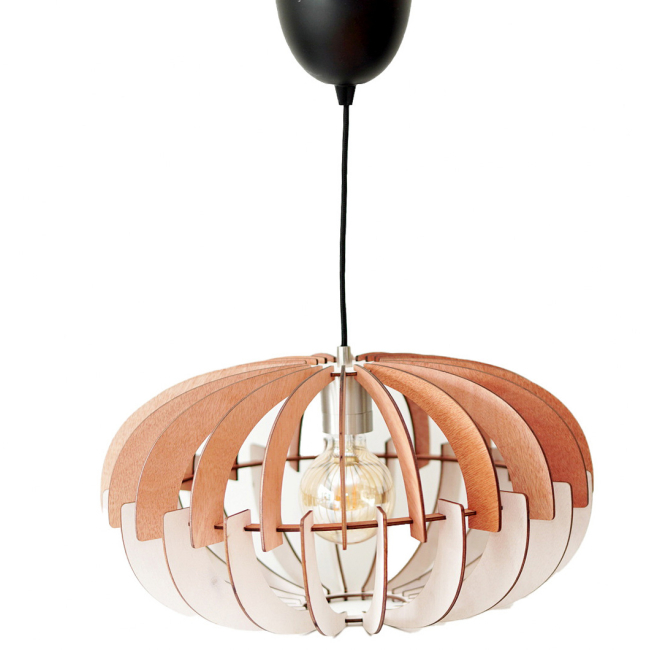 Træ lysekrone, Loftslampe