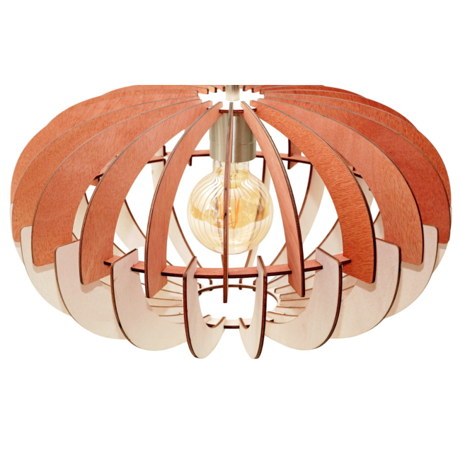 Træ lysekrone, Loftslampe