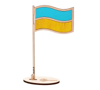 Flag of Ukraine made of wood