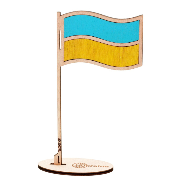 Flag of Ukraine made of wood