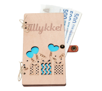 Greeting card Congratulations, Money card in wood