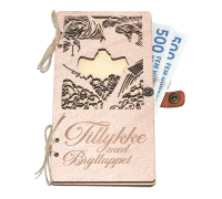 Greeting card Congratulations on the wedding, Wooden money card