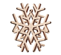 Schneeflocke 3D, Weihnachtsdekoration aus Holz