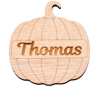 Place card "Pumpkin" in wood with personal engraving