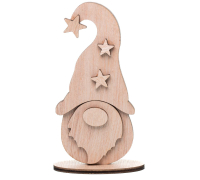 Wooden figure of a gnome, Wooden decoration, Wooden art