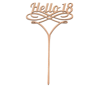 Topper Hello 18, Cake topper, Cake topper