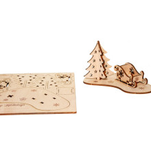 3D-Neujahrskarten-Konstrukteur aus Holz