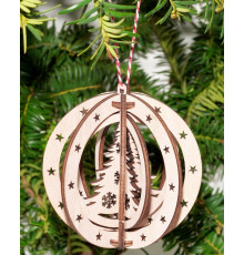 Christmas ball, Christmas hanging, Christmas tree decorations made of wood