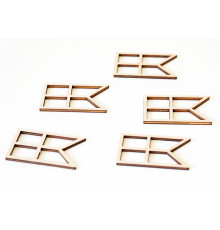 Denmark's flag in wood, 5 pcs