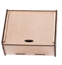 Empty wooden box with sliding lid
