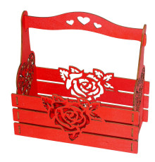 Flower basket red, Gift basket without contents