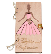 Grußkarte Herzlichen Glückwunsch zur Konfirmation, Geldkarte aus Holz
