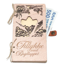Greeting card Congratulations on the wedding, Wooden money card