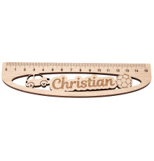 Personalized wooden ruler with engraving