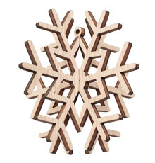 Schneeflocke 3D, Weihnachtsdekoration aus Holz