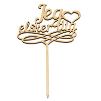 Topper Jeg elsker dig, Caketopper, Kagetopper Topper Jeg elsker dig, Caketopper, Kagetopper