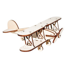 Holzflugzeugmodell – kreative Tischdekoration für Zuhause, kreatives Basteln, Holzflugzeug im Retro-Stil, 18 x 20 x 8 cm
