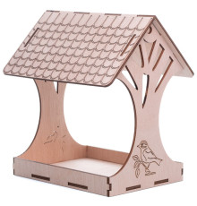 Wooden bird seed dispenser, Wooden seed feeder with bird, Bird house, Bird feeder house, bird feeder machine