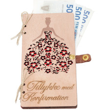 Grußkarte aus Holz, Geldgeschenkideen, Geldumschlag