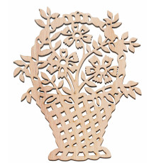 Wooden wall decoration, Wooden art, wooden decorations for the wall, wooden decorations Basket with flowers