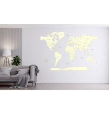World map in wood, World map in wood, 1 layer, 1 color, light